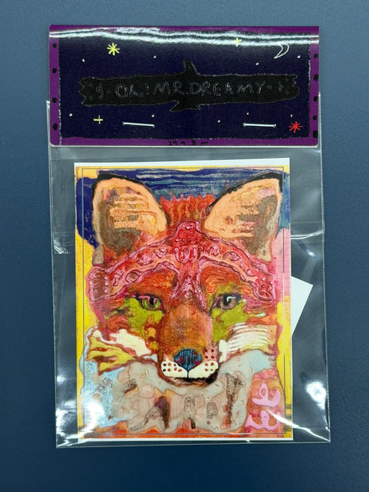 sticker fox and bird